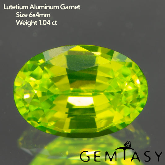 Piedra tallada - LuAG Amarillo neón Czochralski (Extraído) cultivado en laboratorio, facetado Ovalada 6x4mm 1,02-1,21ct