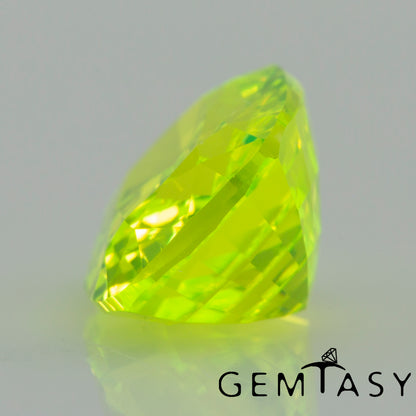 Cut stone - LuAG Yellow neon Czochralski (Pulled) lab grown, facet Cushion 9x7mm 3.94-4.88ct