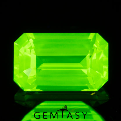 Cut stone - LuAG Yellow neon Czochralski (Pulled) lab grown, facet Octagon 5x3mm 0.58-0.79ct