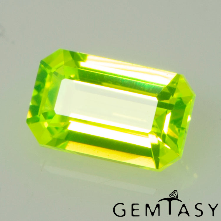 Cut stone - LuAG Yellow neon Czochralski (Pulled) lab grown, facet Octagon 5x3mm 0.58-0.79ct