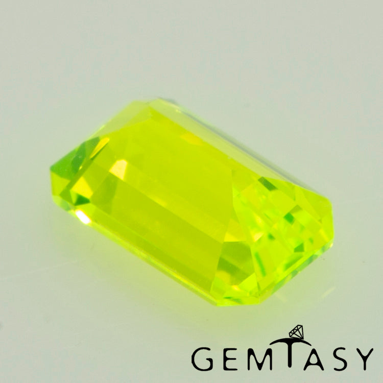 Cut stone - LuAG Yellow neon Czochralski (Pulled) lab grown, facet Octagon 5x3mm 0.58-0.79ct