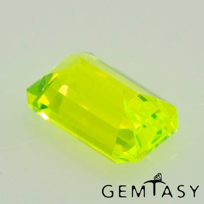 Cut stone - LuAG Yellow neon Czochralski (Pulled) lab grown, facet Octagon 5x3mm 0.58-0.79ct