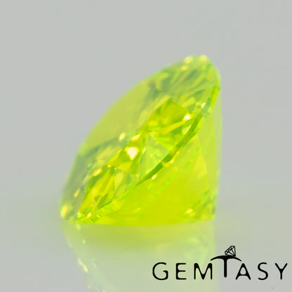 Cut stone - LuAG Yellow neon Czochralski (Pulled) lab grown, facet Oval 9x7mm 3.48-4.59ct