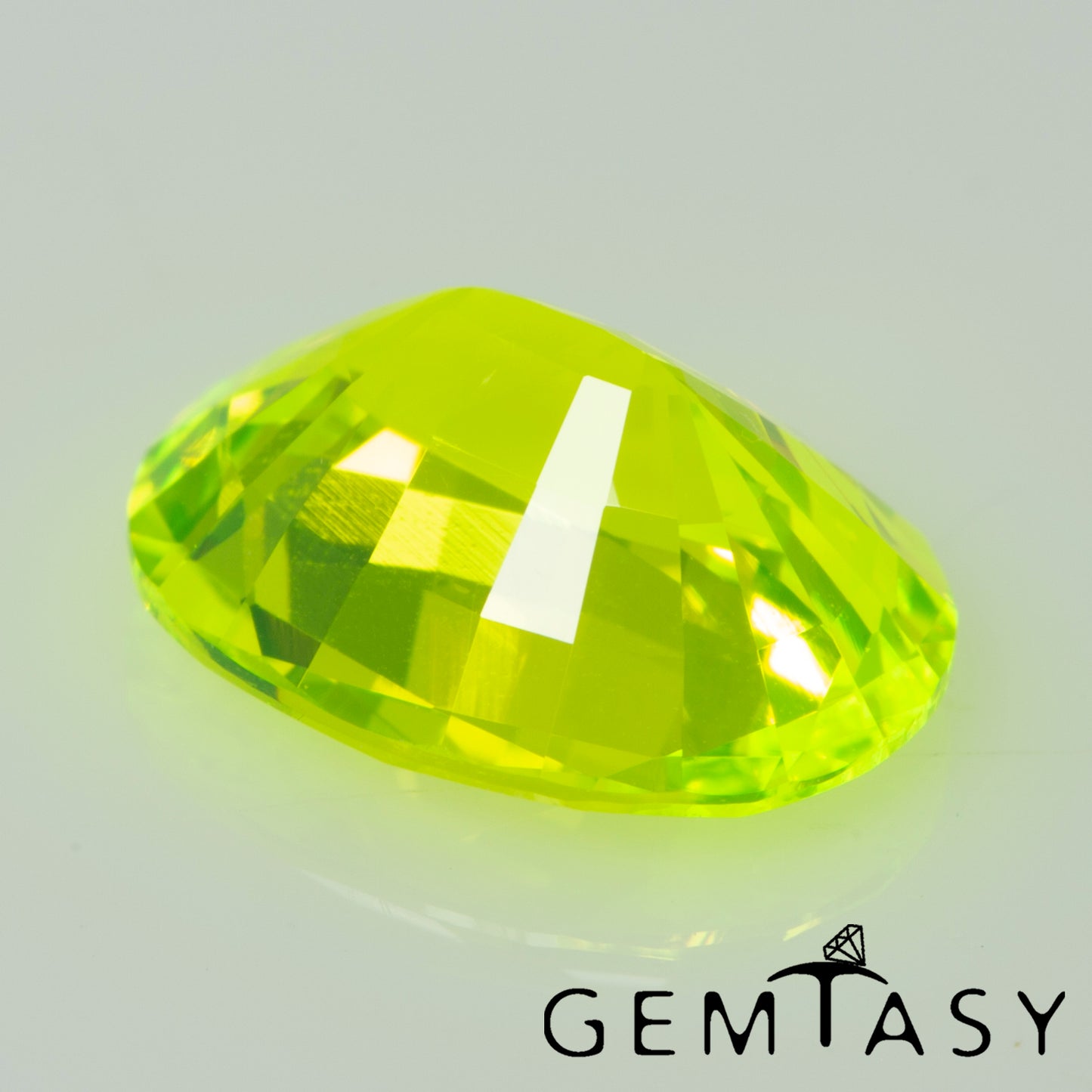 Cut stone - LuAG Yellow neon Czochralski (Pulled) lab grown, facet Oval 9x7mm 3.48-4.59ct