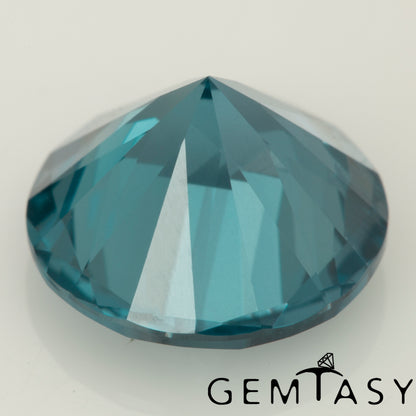 Cut stone - Sapphire Ocean Teal Czochralski (Pulled) lab grown, facet Round 11mm 5.91-6.44ct