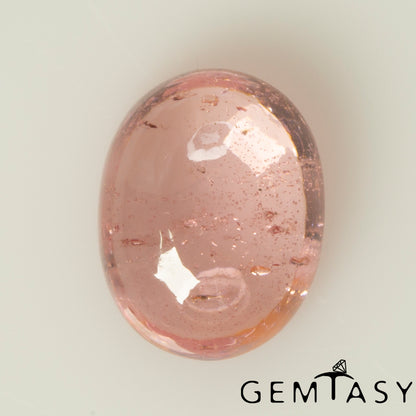 Pierre taillée - Saphir Padparadscha Czochralski (Tiré) cultivé en laboratoire, Cabochon Ovale 9x7mm 3,01-3,48ct