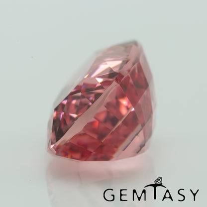 Cut stone - Sapphire Padparadscha Czochralski (Pulled) lab grown, facet Cushion 13x9mm 8.32ct