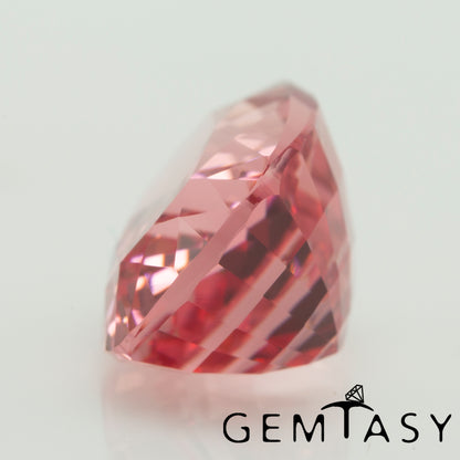 Cut stone - Sapphire Padparadscha Czochralski (Pulled) lab grown, facet Cushion 14x10mm 9.31-10.27ct