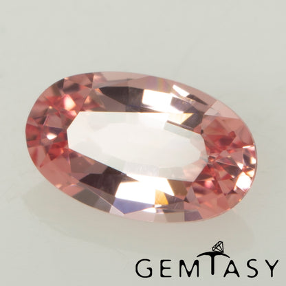 Cut stone - Sapphire Padparadscha Czochralski (Pulled) lab grown, facet Oval 5x3mm 0.25-0.30ct