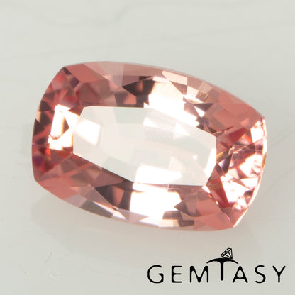 Cut stone - Sapphire Padparadscha Czochralski (Pulled) lab grown, facet Cushion 6x4mm 0.59-0.72ct