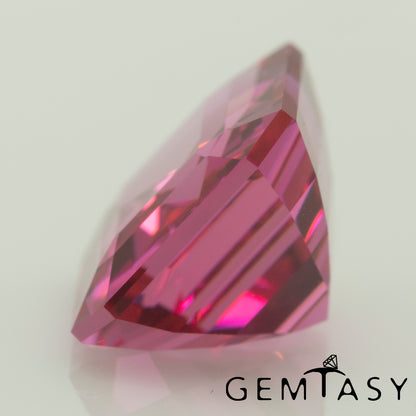 Cut stone - Sapphire Padparadscha Czochralski (Pulled) lab grown, facet Octagon 10x8mm 4.21-4.64ct