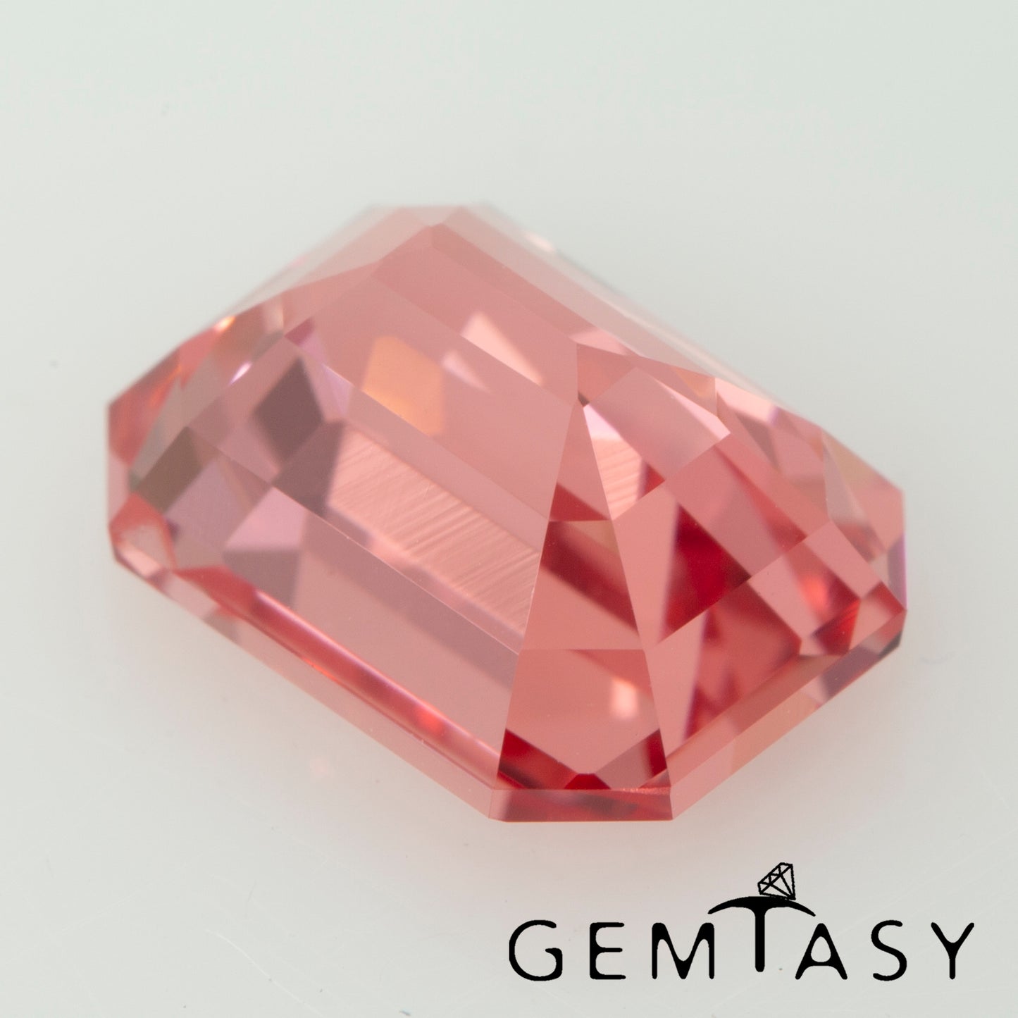 Piedra tallada - Zafiro Padparadscha Czochralski (Extraído) cultivado en laboratorio, facetado Octágono 8x6mm 1,91-2,28 ct