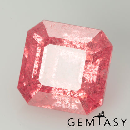 Pierre taillée - Saphir Padparadscha Czochralski (Tiré) cultivé en laboratoire, facette Octogone 8x8mm 3,88ct