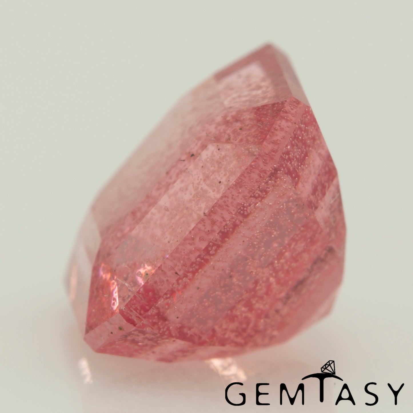 Pierre taillée - Saphir Padparadscha Czochralski (Tiré) cultivé en laboratoire, facette Octogone 8x8mm 3,88ct