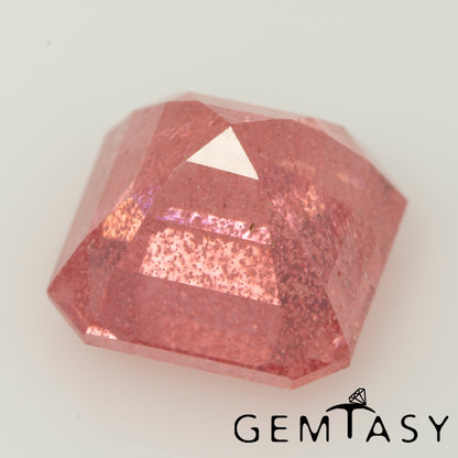 Pierre taillée - Saphir Padparadscha Czochralski (Tiré) cultivé en laboratoire, facette Octogone 8x8mm 3,88ct