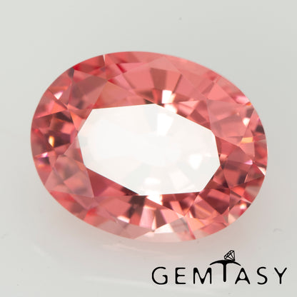 Piedra tallada - Zafiro Padparadscha Czochralski (Extraído) cultivado en laboratorio, facetado Ovalada 10x8mm 3,49-4,08 ct