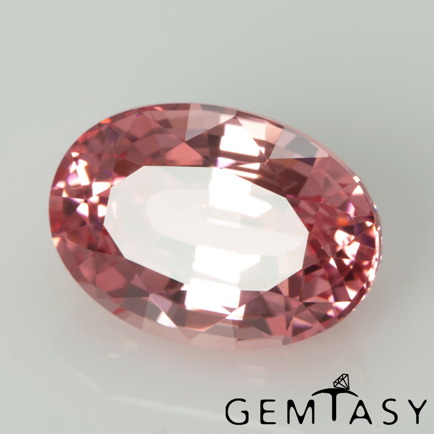 Cut stone - Sapphire Padparadscha Czochralski (Pulled) lab grown, facet Oval 14x10mm 8.82-9.61ct