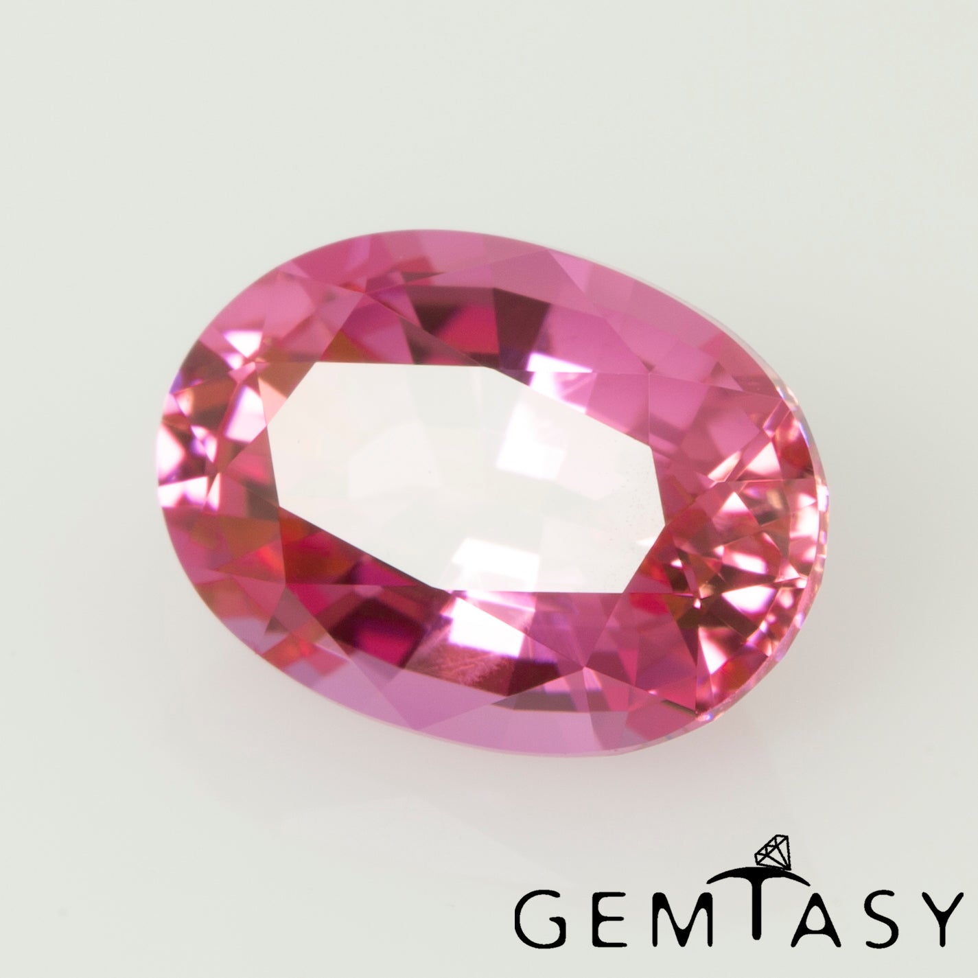 Cut stone - Sapphire Padparadscha Czochralski (Pulled) lab grown, facet Oval 7x5mm 1.00-1.12ct