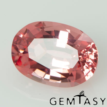 Cut stone - Sapphire Padparadscha Czochralski (Pulled) lab grown, facet Oval 7x5mm 1.04-1.23ct