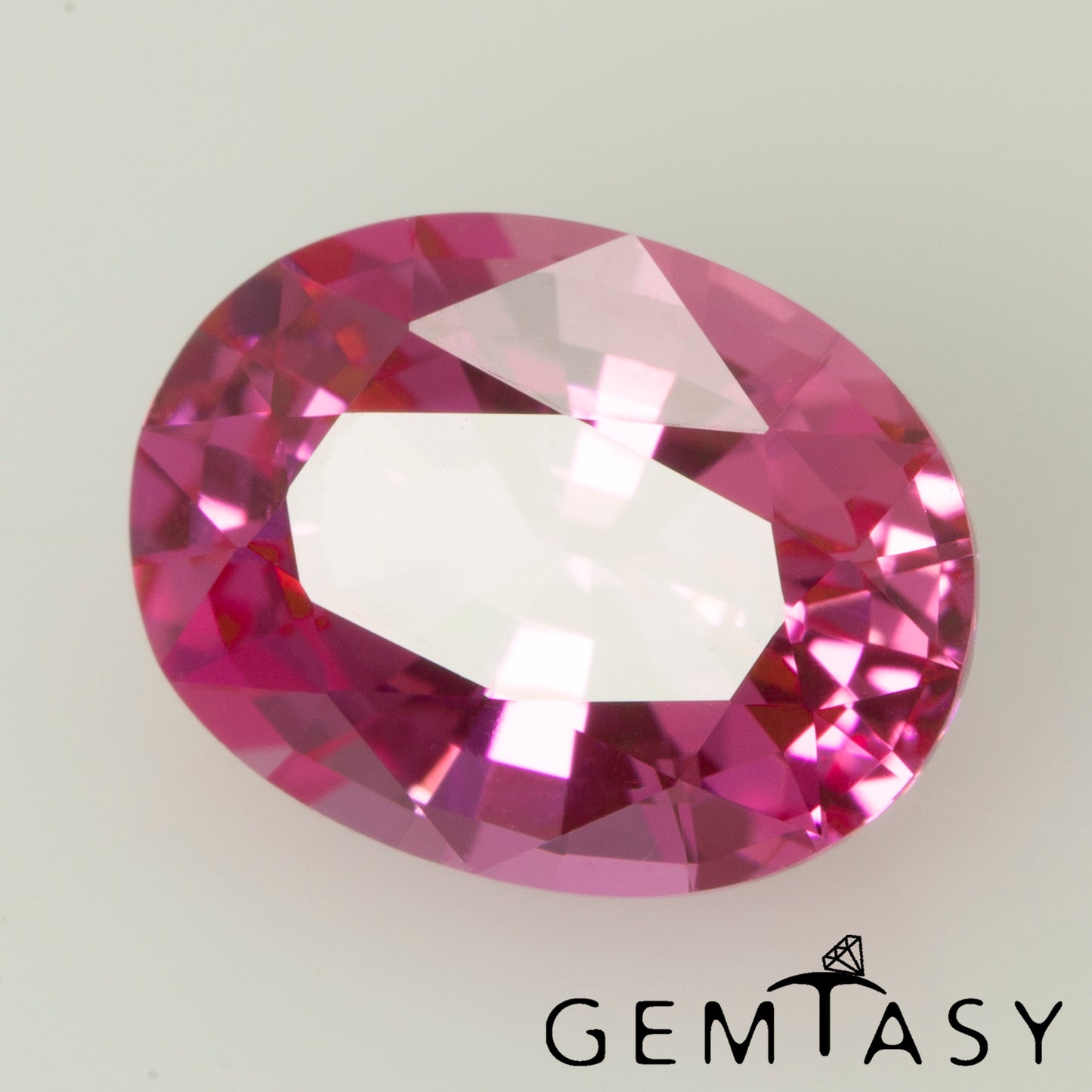 Cut stone - Sapphire Padparadscha Czochralski (Pulled) lab grown, facet Oval 8x6mm 1.49-1.82ct