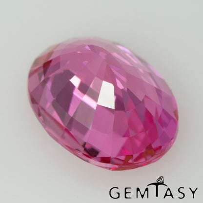 Cut stone - Sapphire Padparadscha Czochralski (Pulled) lab grown, facet Oval 8x6mm 1.49-1.82ct