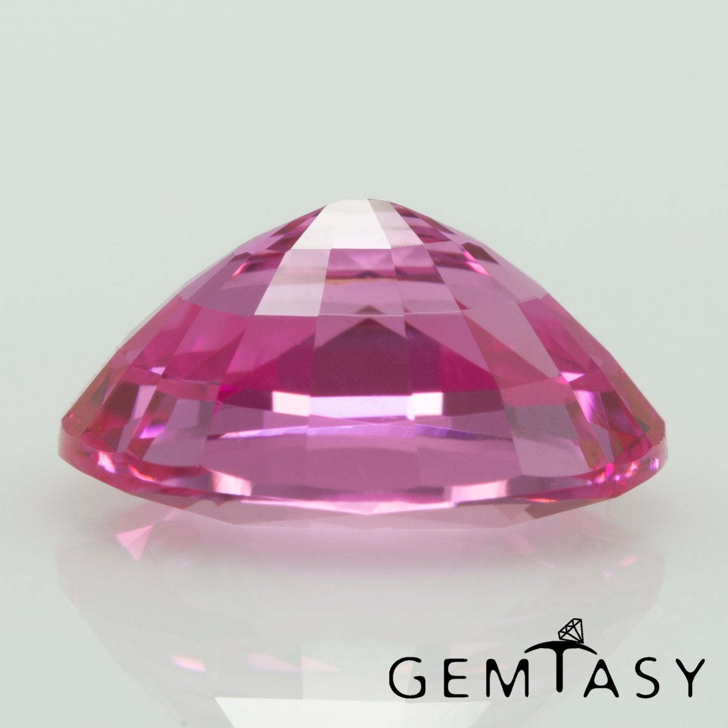 Cut stone - Sapphire Padparadscha Czochralski (Pulled) lab grown, facet Oval 8x6mm 1.49-1.82ct