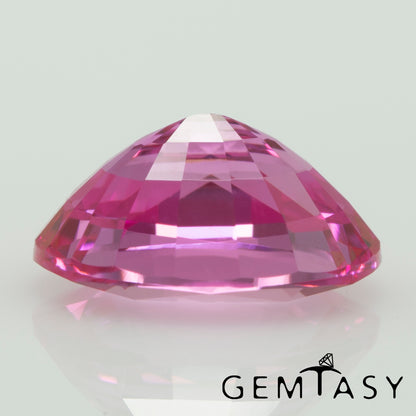 Cut stone - Sapphire Padparadscha Czochralski (Pulled) lab grown, facet Oval 8x6mm 1.49-1.82ct