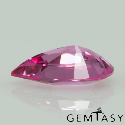 Cut stone - Sapphire Padparadscha Czochralski (Pulled) lab grown, facet Pear 7x5mm 0.65-0.82ct