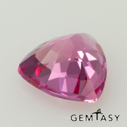 Cut stone - Sapphire Padparadscha Czochralski (Pulled) lab grown, facet Trilliant 6x6x6mm 0.94-1.05ct