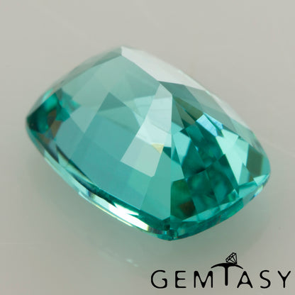 Piedra tallada - Paraíba YAG Czochralski (Extraído) cultivado en laboratorio, facetado Cojín 8x6mm 2,04-2,38 ct