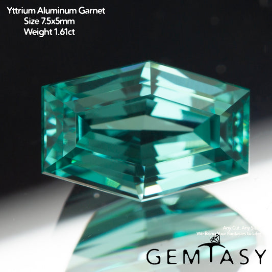 Piedra tallada - Paraíba YAG Czochralski (Extraído) cultivado en laboratorio, facetado Hexágono 7.5x5mm 1,48-1,61 ct
