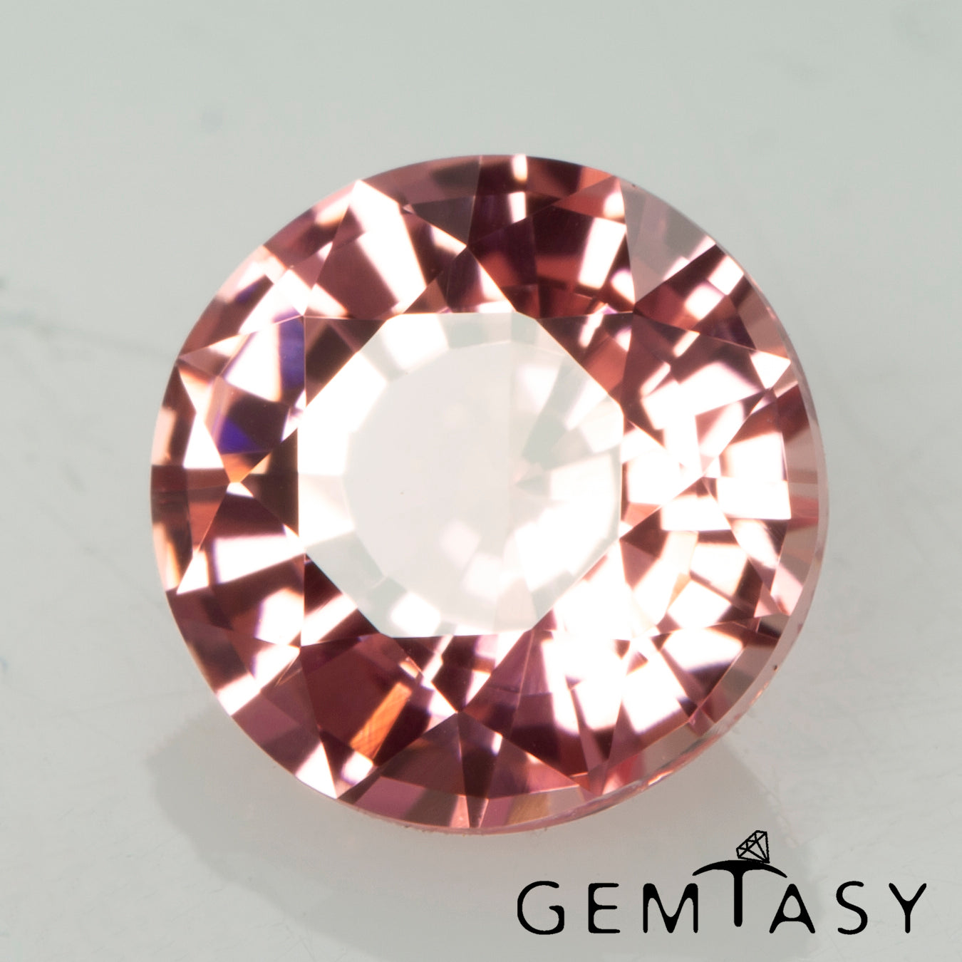 Cut stone - Sapphire Padparadscha Czochralski (Pulled) lab grown, facet Round 6mm 1.09-1.41ct