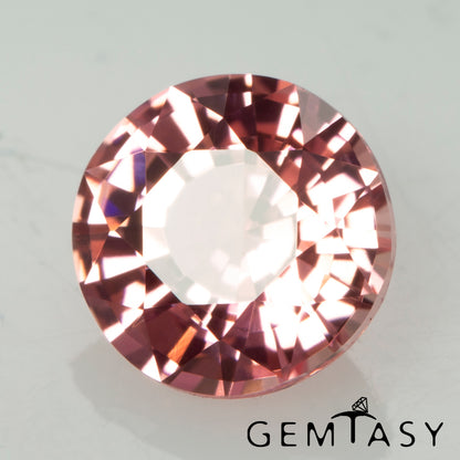 Cut stone - Sapphire Padparadscha Czochralski (Pulled) lab grown, facet Round 6mm 1.09-1.41ct