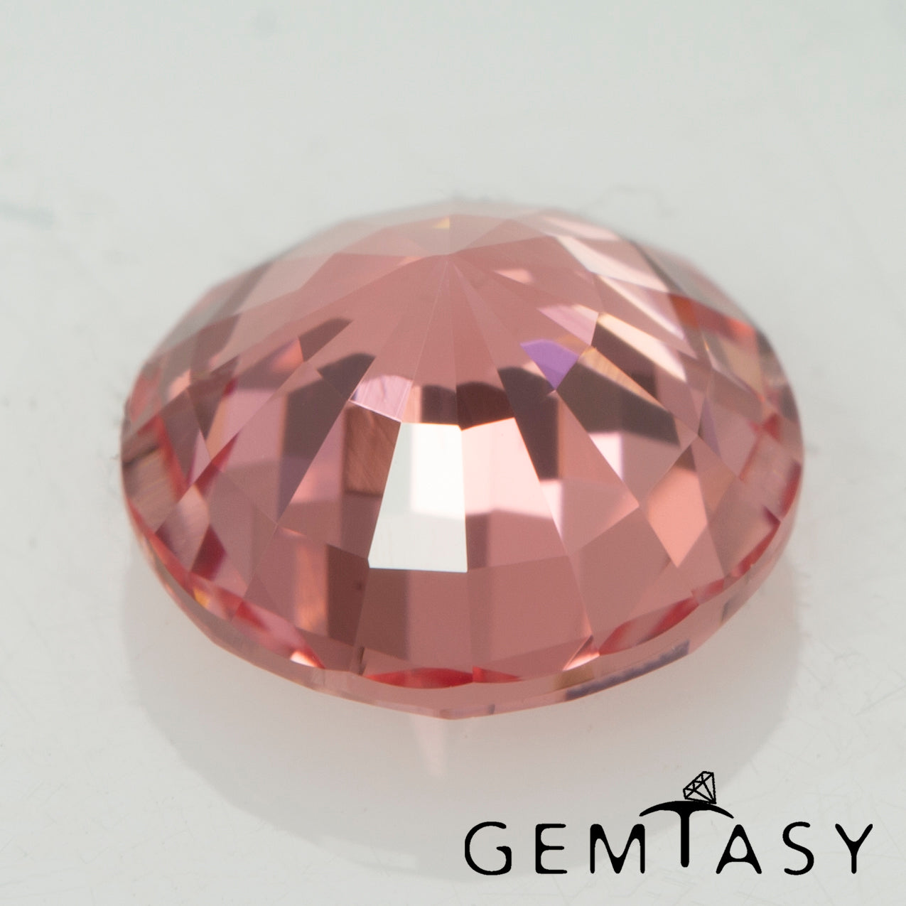 Cut stone - Sapphire Padparadscha Czochralski (Pulled) lab grown, facet Round 6mm 1.09-1.41ct