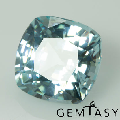 Cut stone - Paraiba YAG Czochralski (Pulled) lab grown, facet Cushion 11x11mm 8.42-9.24ct