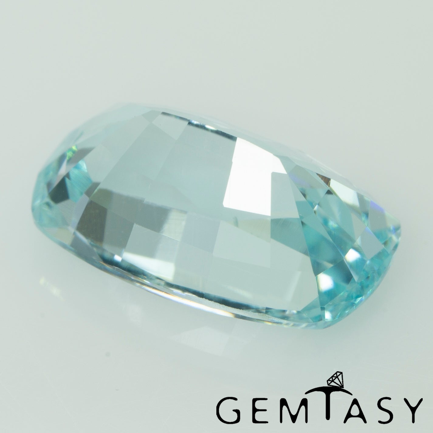 Cut stone - Paraiba YAG Czochralski (Pulled) lab grown, facet Cushion 11x6.5mm 3.96ct