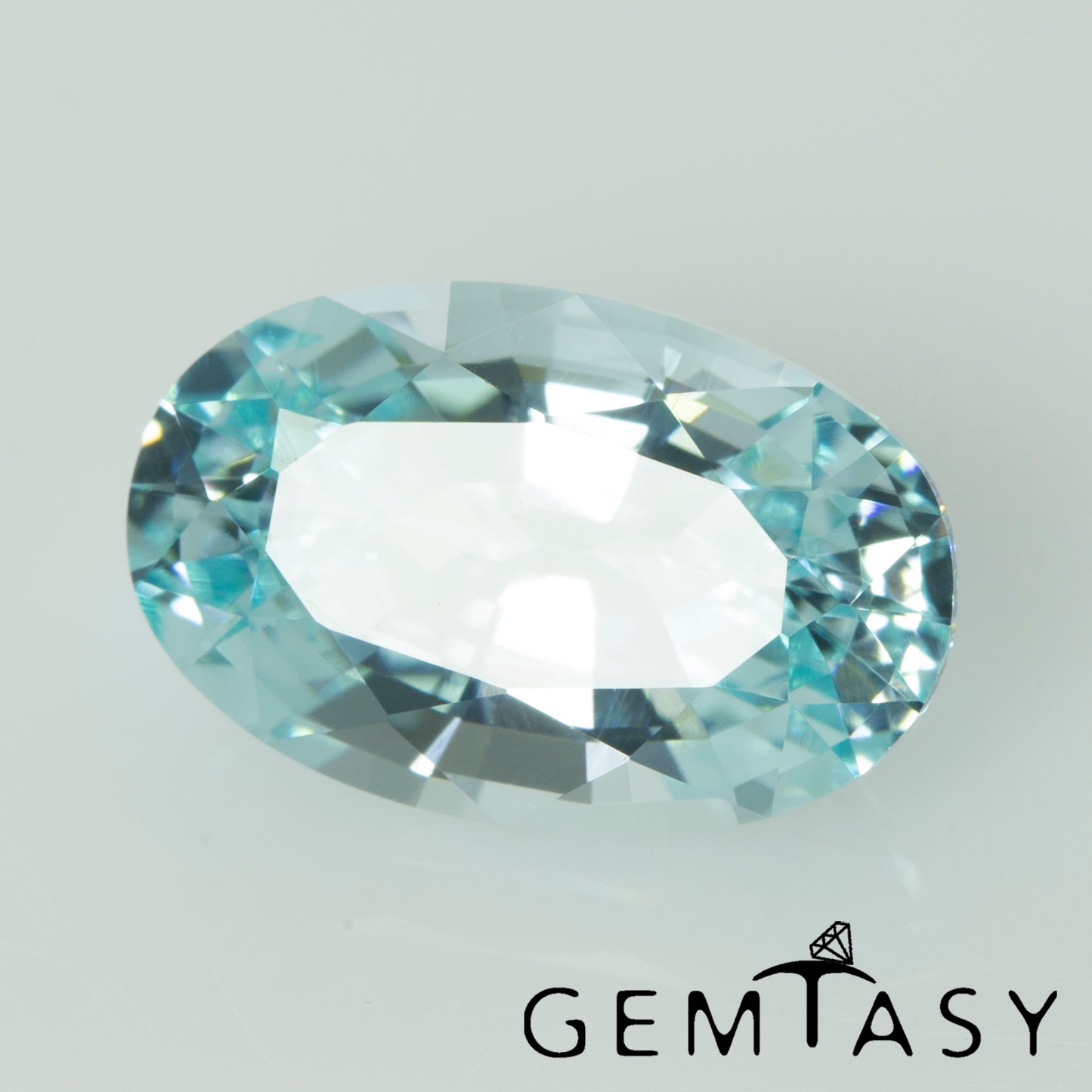 Cut stone - Paraiba YAG Czochralski (Pulled) lab grown, facet Oval 11x7mm 3.91-4.32ct
