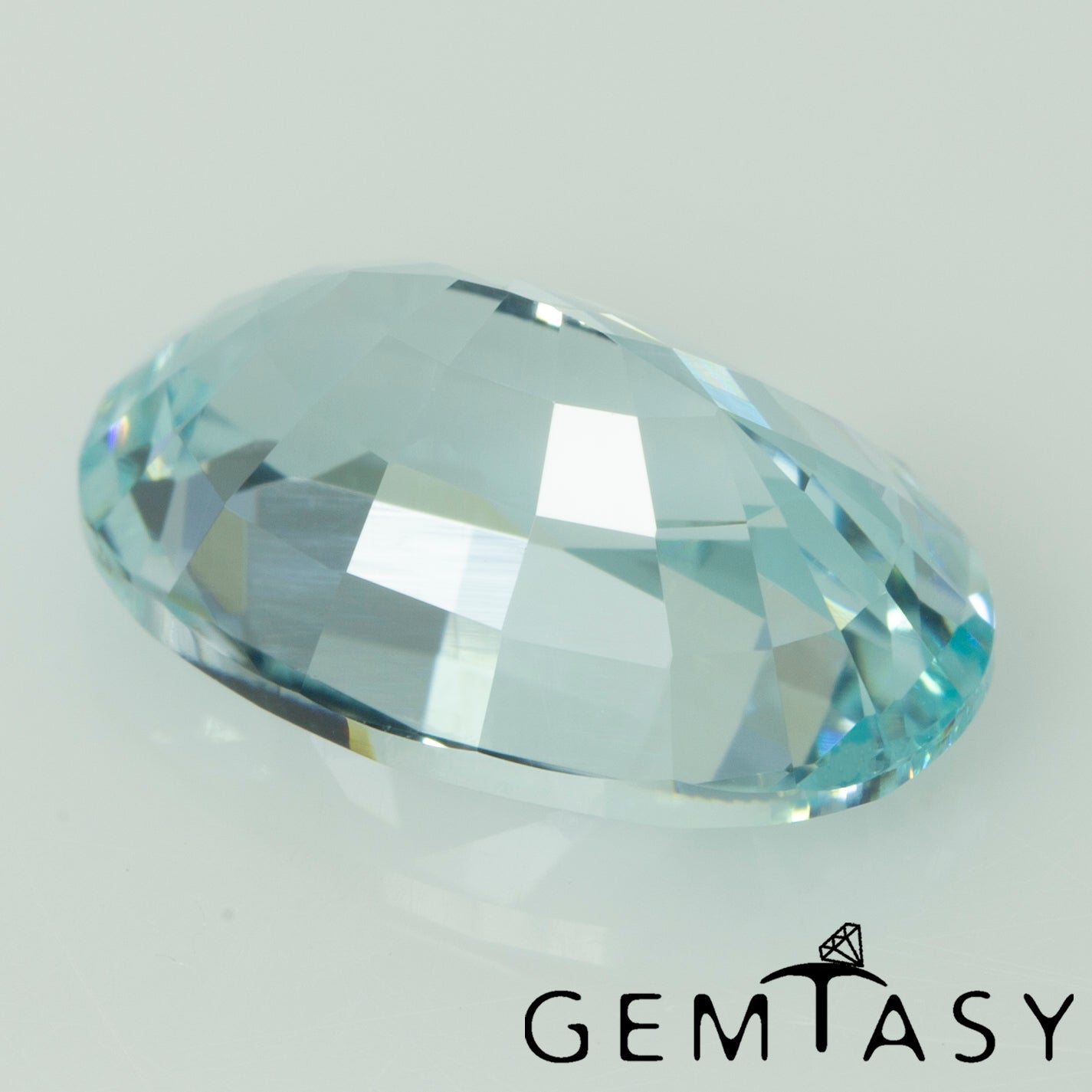 Cut stone - Paraiba YAG Czochralski (Pulled) lab grown, facet Oval 11x7mm 3.91-4.32ct