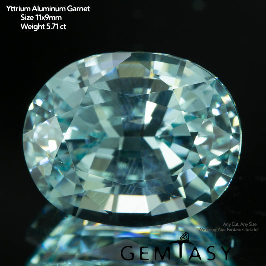 Pierre taillée - Paraiba YAG Czochralski (Tiré) cultivé en laboratoire, facette Ovale 11x9mm 5,71-6,43 ct