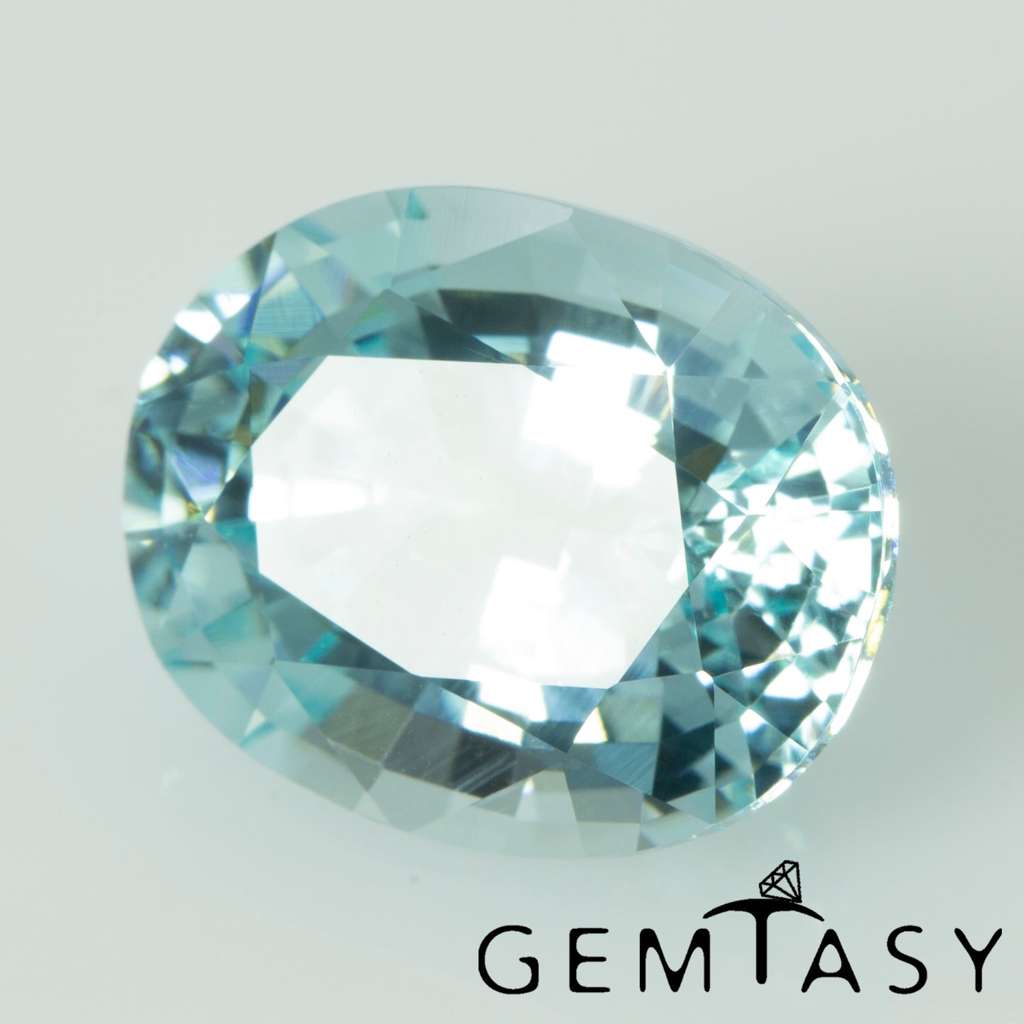 Cut stone - Paraiba YAG Czochralski (Pulled) lab grown, facet Oval 11x9mm 5.71-6.43ct