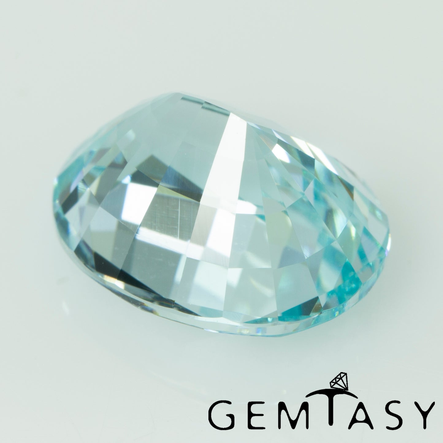 Cut stone - Paraiba YAG Czochralski (Pulled) lab grown, facet Oval 11x9mm 5.71-6.43ct