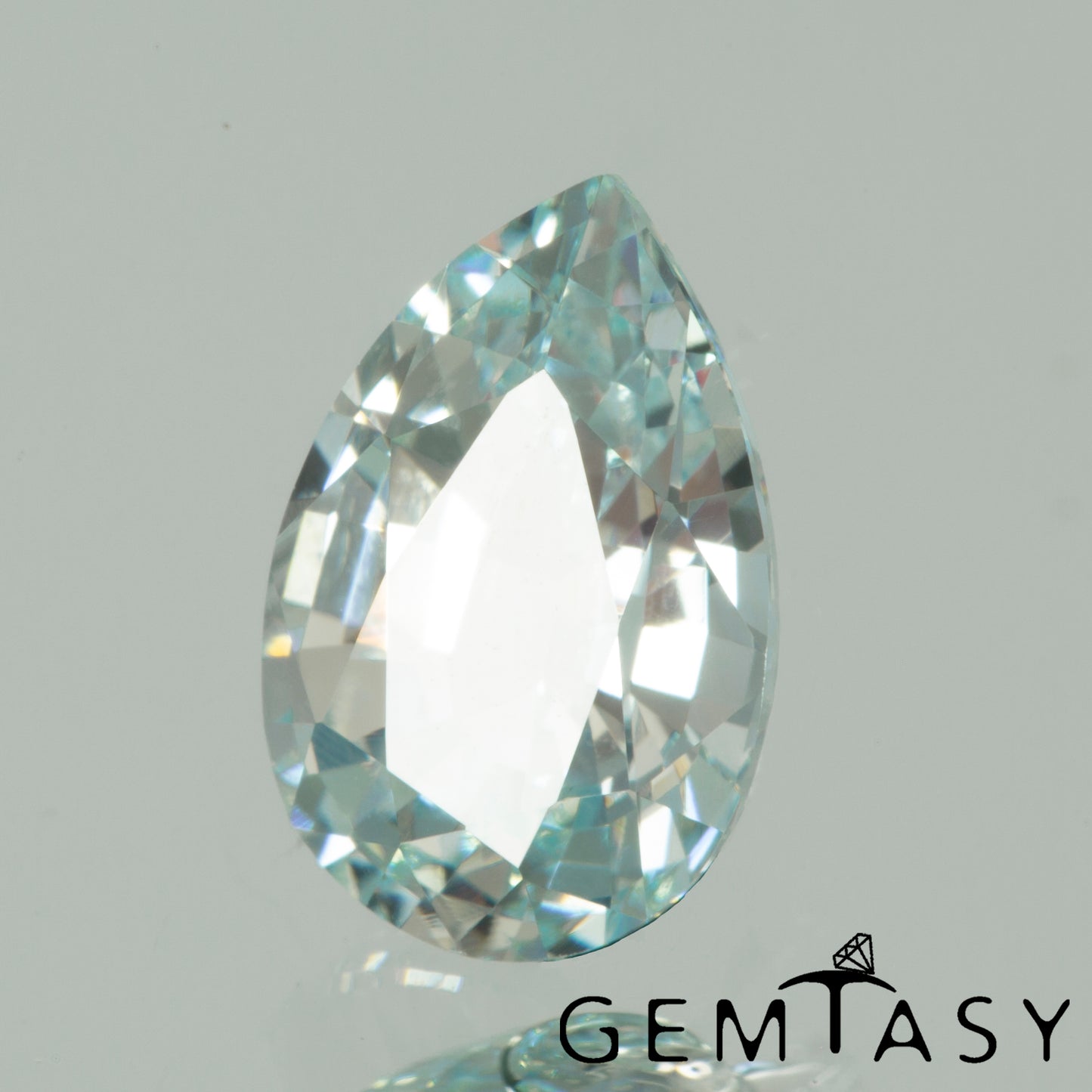 Cut stone - Paraiba YAG Czochralski (Pulled) lab grown, facet Pear 9x6mm 2.02-2.39ct