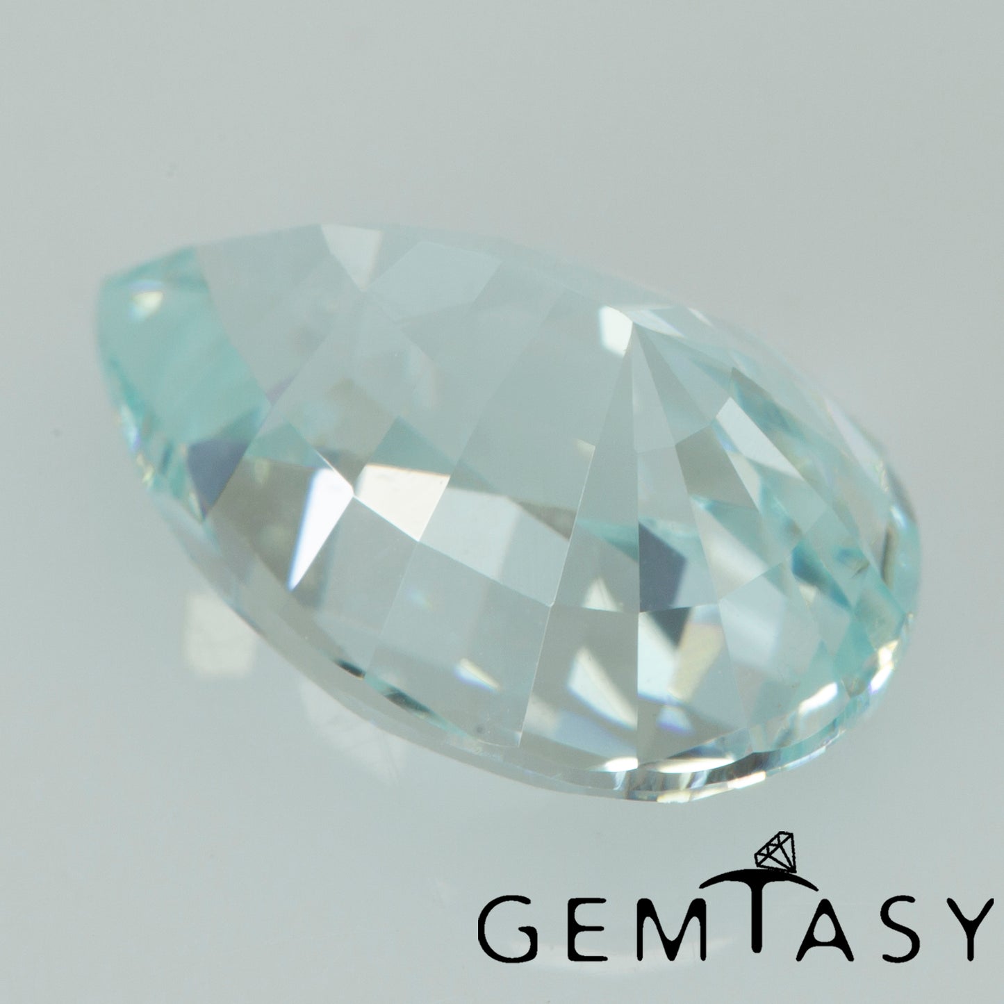 Cut stone - Paraiba YAG Czochralski (Pulled) lab grown, facet Pear 9x6mm 2.02-2.39ct