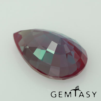 Piedra tallada - Alejandrita Czochralski (Extraída) cultivada en laboratorio, facetada Pera 13x9mm 4,89-5,44ct