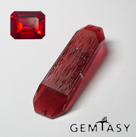 Piedra en bruto para tallar - Berilo rojo cultivada en laboratorio hidrotermal de 113,95 ct