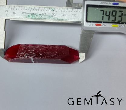 Piedra en bruto para tallar - Berilo rojo cultivada en laboratorio hidrotermal de 113,95 ct