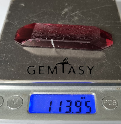 Piedra en bruto para tallar - Berilo rojo cultivada en laboratorio hidrotermal de 113,95 ct