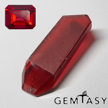 Piedra en bruto para tallar - Berilo rojo cultivada en laboratorio hidrotermal de 109,20 ct