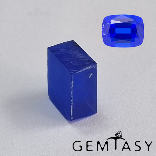 Rough stone for faceting - Cobalt Spinel Neon Blue Czochralski (Pulled) lab grown 17-20ct