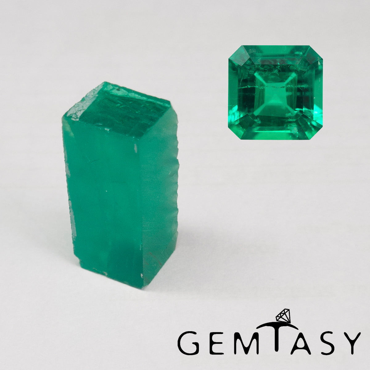 Rough stone for faceting - Emerald Colombian hydrothermal lab grown 29-33ct